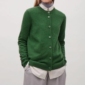 COS Pleat Back Wool Cardigan